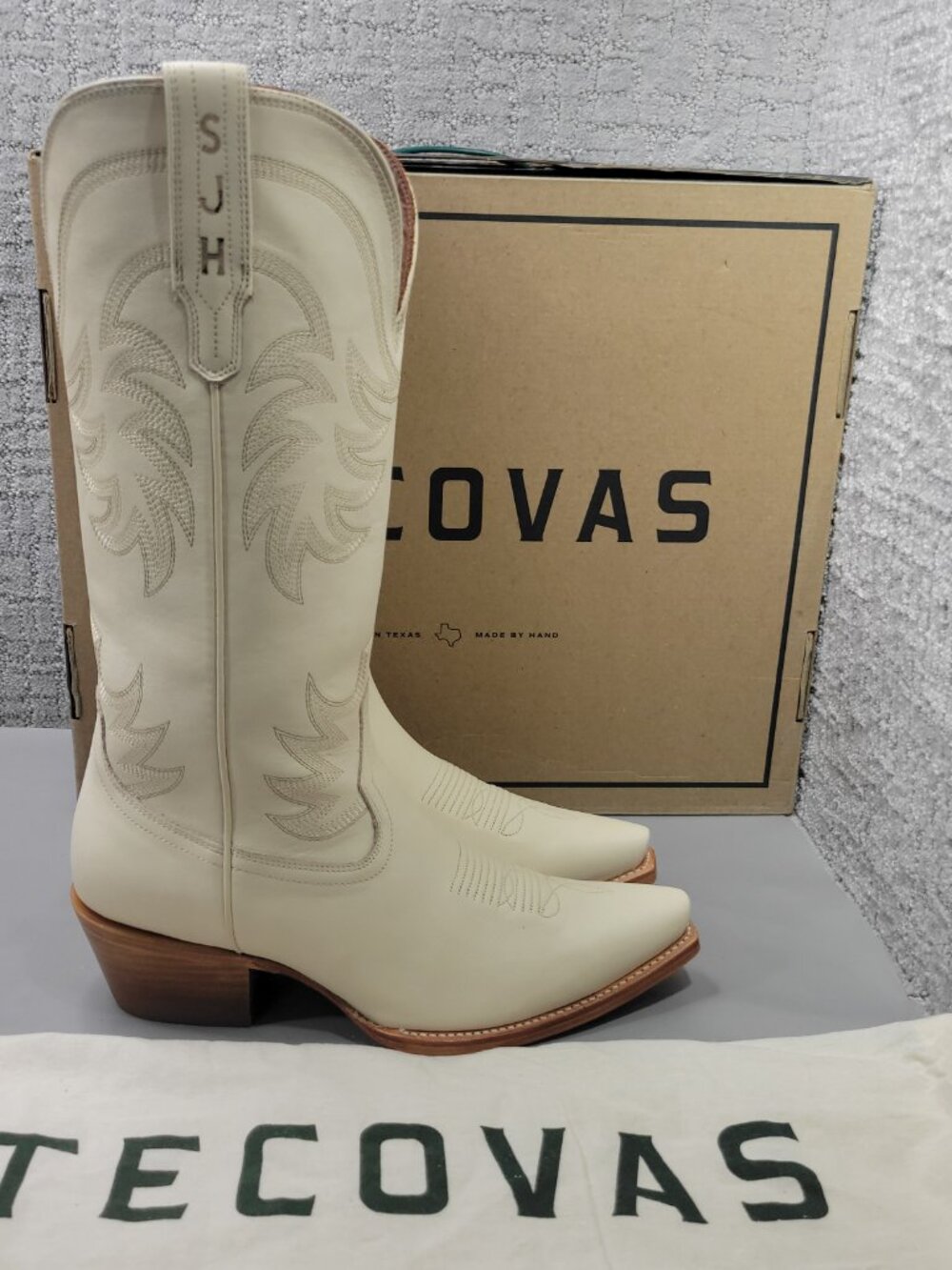 Tecovas the Annie Women's Size US 9.5B Bone Cowhide Cowgirl Boots - Picture 3 of 13